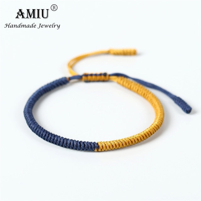 AMIU 41 Colors Tibetan Buddhist Love Lucky Charm Tibetan Bracelets & Bangles For Women Men Handmade Knots Rope Budda Bracelet