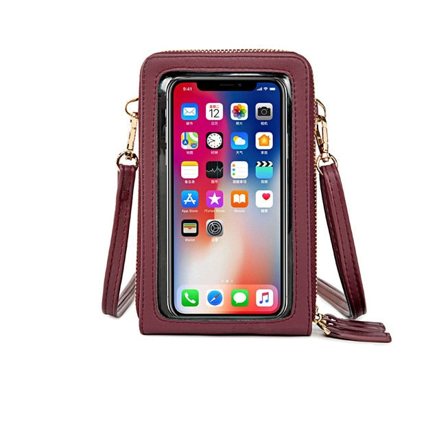 Mini Crossbody Shoulder Bags Women Multi-functional Touchable Cell Phone Pocket Card Purse Ladies Small Bag Female Messenger Bag