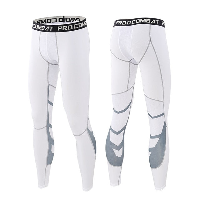 Men's Compression Pants Male Tights Leggings for Running Gym Sport Fitness Quick Dry Fit Joggings Workout White Black Trousers