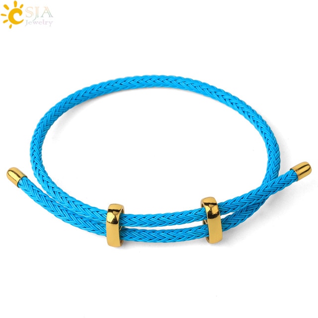 CSJA Red Thread String Bracelets on Hand Lucky Bracelet Femme 2020 Braided Rope Stainless Steel Adjustable Jewelry Bijoux G434