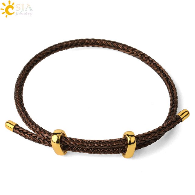 CSJA Red Thread String Bracelets on Hand Lucky Bracelet Femme 2020 Braided Rope Stainless Steel Adjustable Jewelry Bijoux G434