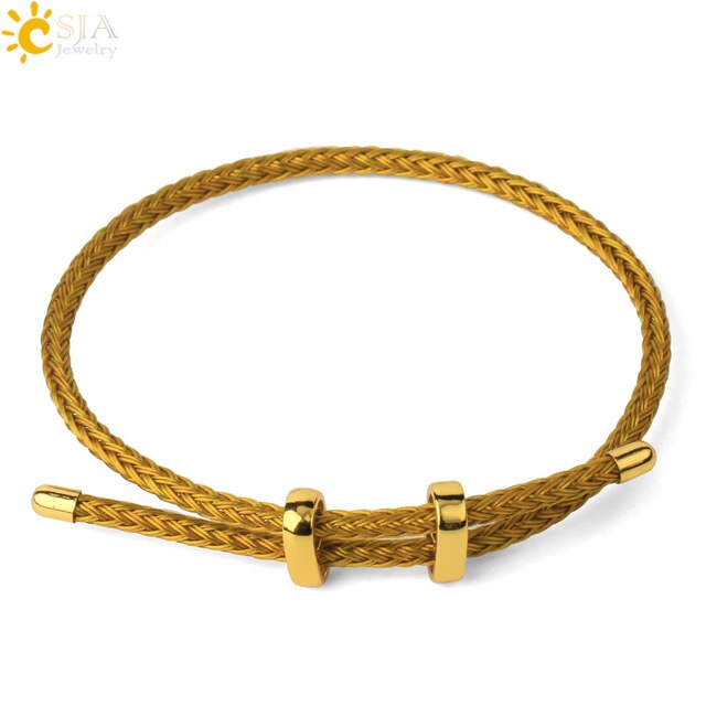 CSJA Red Thread String Bracelets on Hand Lucky Bracelet Femme 2020 Braided Rope Stainless Steel Adjustable Jewelry Bijoux G434
