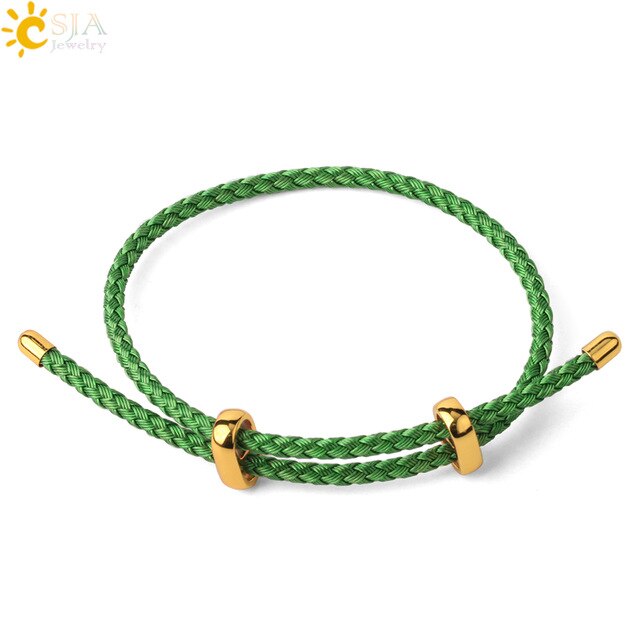 CSJA Red Thread String Bracelets on Hand Lucky Bracelet Femme 2020 Braided Rope Stainless Steel Adjustable Jewelry Bijoux G434