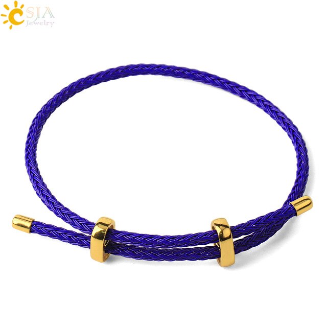 CSJA Red Thread String Bracelets on Hand Lucky Bracelet Femme 2020 Braided Rope Stainless Steel Adjustable Jewelry Bijoux G434