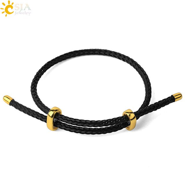 CSJA Red Thread String Bracelets on Hand Lucky Bracelet Femme 2020 Braided Rope Stainless Steel Adjustable Jewelry Bijoux G434