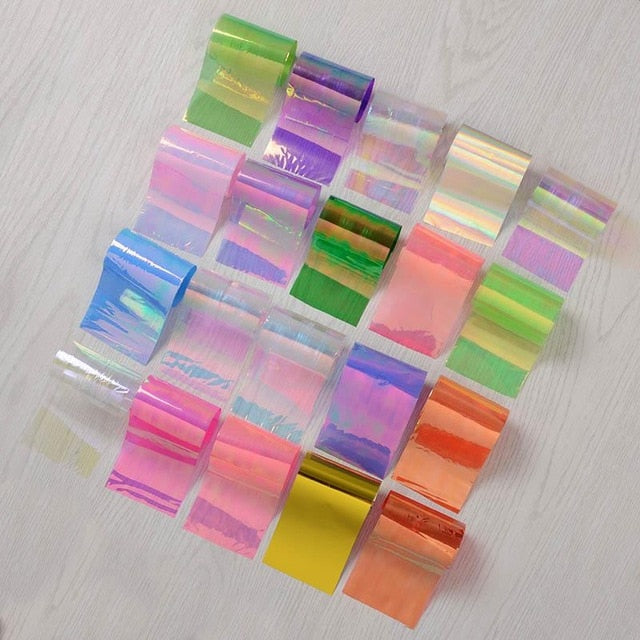 1 Roll Pink Gold Sliver Nail Foils Sparkly Sky Glitter Nail Art Transfer Stickers Slider Paper Nail Art Manicures Decoration New