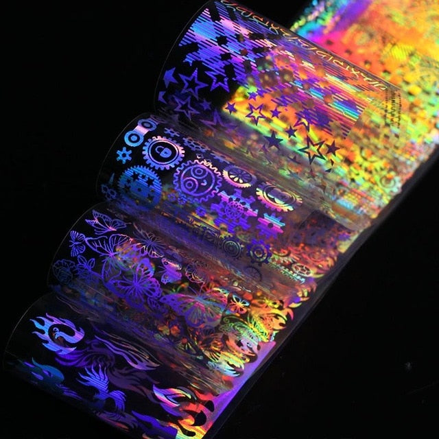 1 Roll Pink Gold Sliver Nail Foils Sparkly Sky Glitter Nail Art Transfer Stickers Slider Paper Nail Art Manicures Decoration New