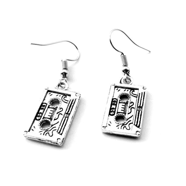 Earrings For Women Fashion Punk Handcuffs Blade Gun Drop Earrings Simple Cool Cute Jewelry Custom Handmade Girls Gift Banknote