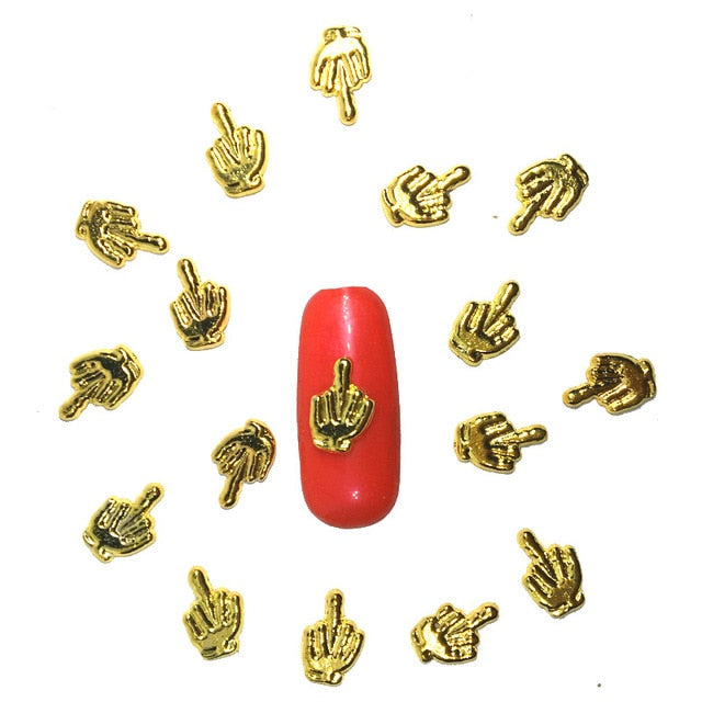 20Pcs Skull Nail Art Decorations Gold Metal 3d Nail Charms Decor Bling Silver NailArt Supplies Steam Punk Design Accessories