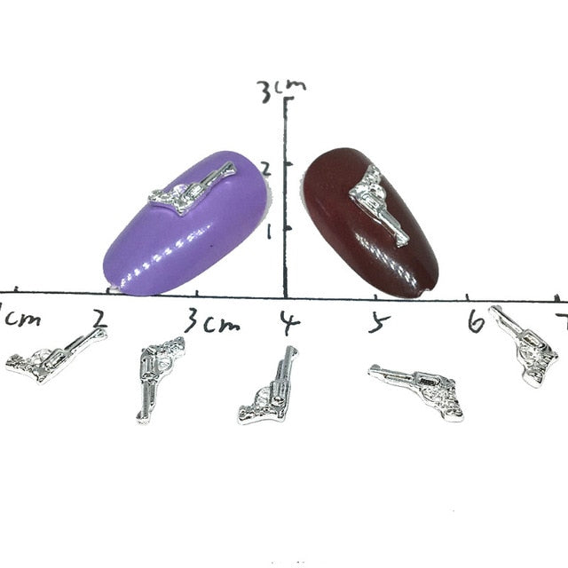20Pcs Skull Nail Art Decorations Gold Metal 3d Nail Charms Decor Bling Silver NailArt Supplies Steam Punk Design Accessories