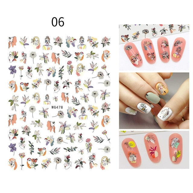 Gold 3D Nail Sticker Curve Stripe Lines Nails Stickers Gradient Adhesive Striping Tape Nail Foil Nail Art Stickers Decals Silver