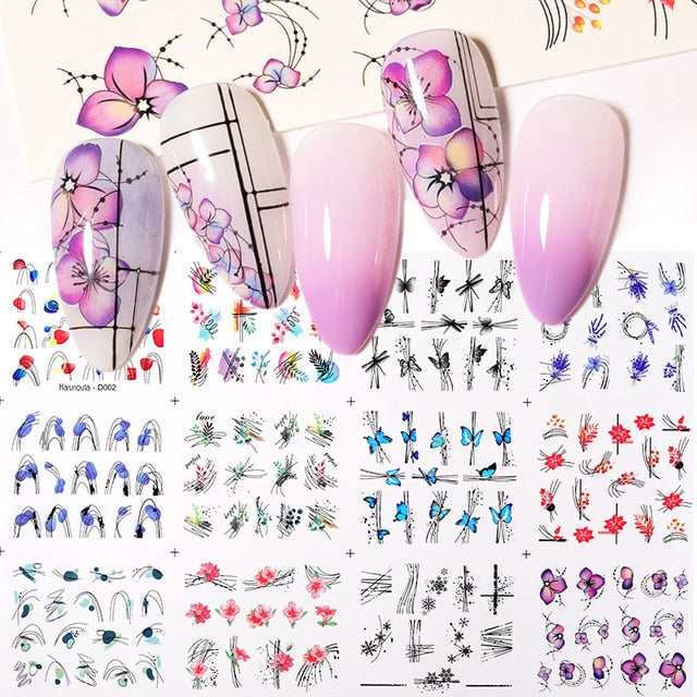 Gold 3D Nail Sticker Curve Stripe Lines Nails Stickers Gradient Adhesive Striping Tape Nail Foil Nail Art Stickers Decals Silver