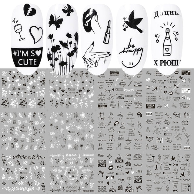 Gold 3D Nail Sticker Curve Stripe Lines Nails Stickers Gradient Adhesive Striping Tape Nail Foil Nail Art Stickers Decals Silver