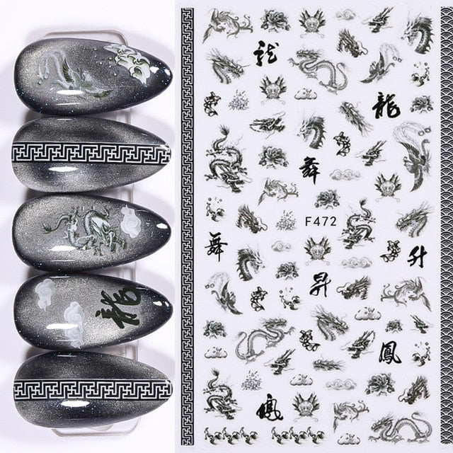 Gold 3D Nail Sticker Curve Stripe Lines Nails Stickers Gradient Adhesive Striping Tape Nail Foil Nail Art Stickers Decals Silver