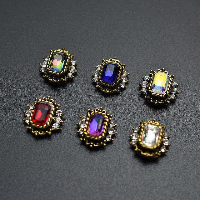 10PCs Mix Random 3D Gems Rhinestones Nails Strass Nail Art Decorations Stone Accessories Supplies Charms Butterfly Glitter