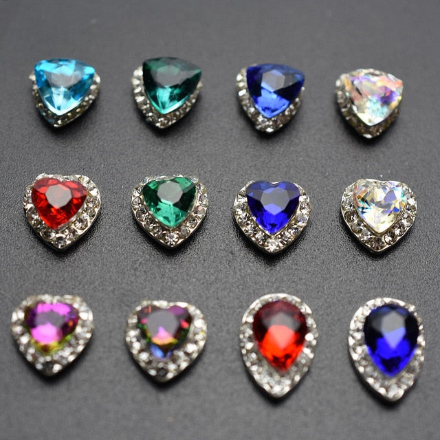 10PCs Mix Random 3D Gems Rhinestones Nails Strass Nail Art Decorations Stone Accessories Supplies Charms Butterfly Glitter