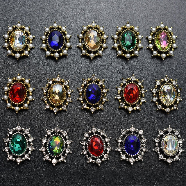 10PCs Mix Random 3D Gems Rhinestones Nails Strass Nail Art Decorations Stone Accessories Supplies Charms Butterfly Glitter