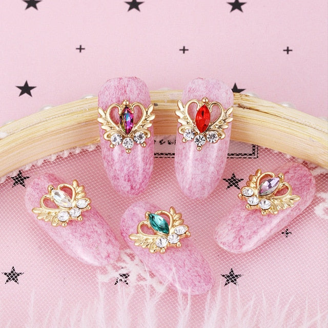 10PCs Mix Random 3D Gems Rhinestones Nails Strass Nail Art Decorations Stone Accessories Supplies Charms Butterfly Glitter