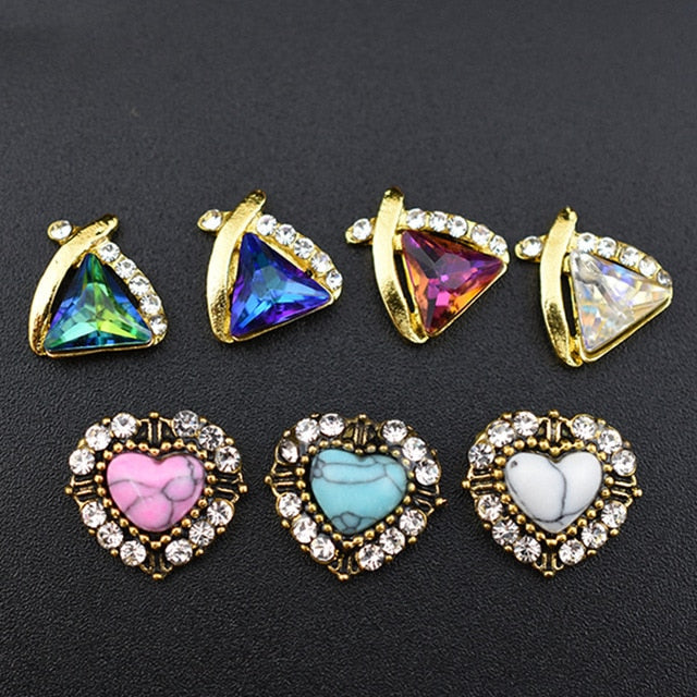 10PCs Mix Random 3D Gems Rhinestones Nails Strass Nail Art Decorations Stone Accessories Supplies Charms Butterfly Glitter