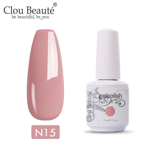 Clou Beaute 64 Colors Gel Nail Polish White Gel UV Nail Matte Base Top Gel Polish Soak Off UV Varnish Gel Paint 15ml Nail Art