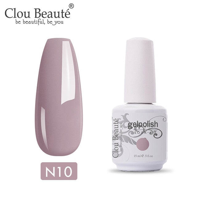 Clou Beaute 64 Colors Gel Nail Polish White Gel UV Nail Matte Base Top Gel Polish Soak Off UV Varnish Gel Paint 15ml Nail Art