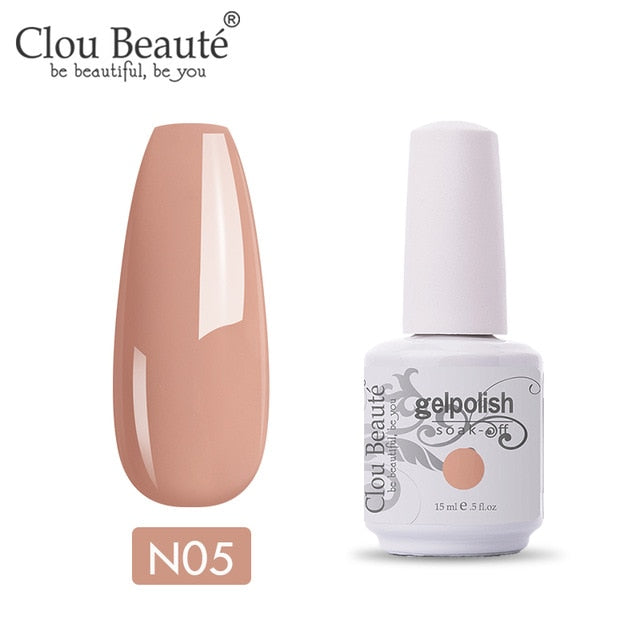 Clou Beaute 64 Colors Gel Nail Polish White Gel UV Nail Matte Base Top Gel Polish Soak Off UV Varnish Gel Paint 15ml Nail Art