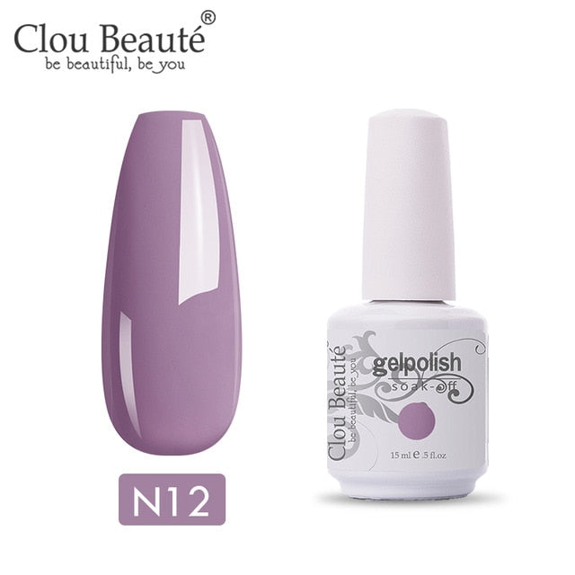 Clou Beaute 64 Colors Gel Nail Polish White Gel UV Nail Matte Base Top Gel Polish Soak Off UV Varnish Gel Paint 15ml Nail Art