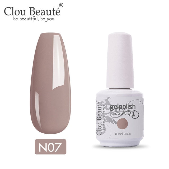 Clou Beaute 64 Colors Gel Nail Polish White Gel UV Nail Matte Base Top Gel Polish Soak Off UV Varnish Gel Paint 15ml Nail Art