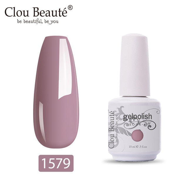 Clou Beaute 64 Colors Gel Nail Polish White Gel UV Nail Matte Base Top Gel Polish Soak Off UV Varnish Gel Paint 15ml Nail Art