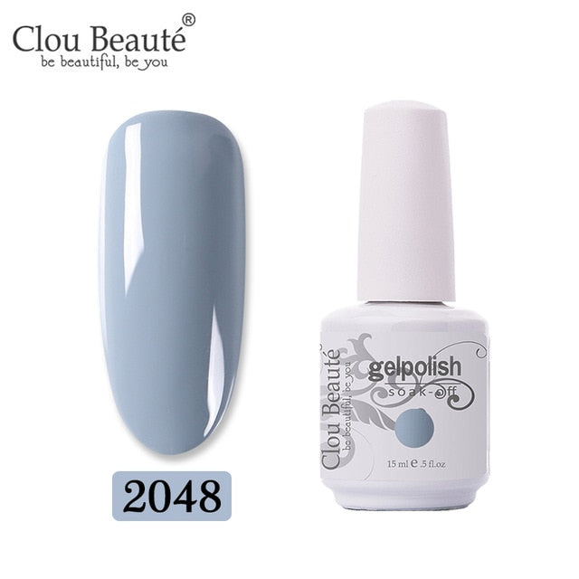 Clou Beaute 64 Colors Gel Nail Polish White Gel UV Nail Matte Base Top Gel Polish Soak Off UV Varnish Gel Paint 15ml Nail Art