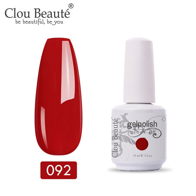Clou Beaute 64 Colors Gel Nail Polish White Gel UV Nail Matte Base Top Gel Polish Soak Off UV Varnish Gel Paint 15ml Nail Art