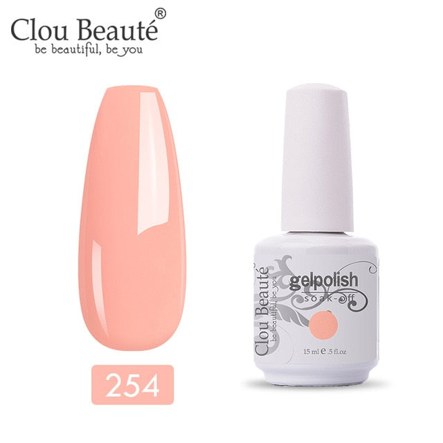 Clou Beaute 64 Colors Gel Nail Polish White Gel UV Nail Matte Base Top Gel Polish Soak Off UV Varnish Gel Paint 15ml Nail Art