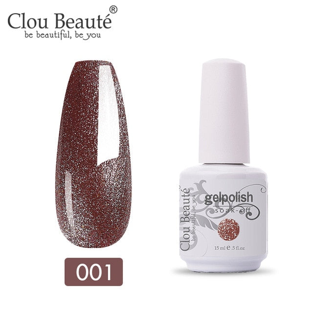 Clou Beaute 64 Colors Gel Nail Polish White Gel UV Nail Matte Base Top Gel Polish Soak Off UV Varnish Gel Paint 15ml Nail Art
