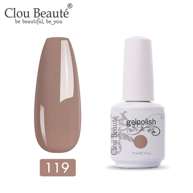 Clou Beaute 64 Colors Gel Nail Polish White Gel UV Nail Matte Base Top Gel Polish Soak Off UV Varnish Gel Paint 15ml Nail Art