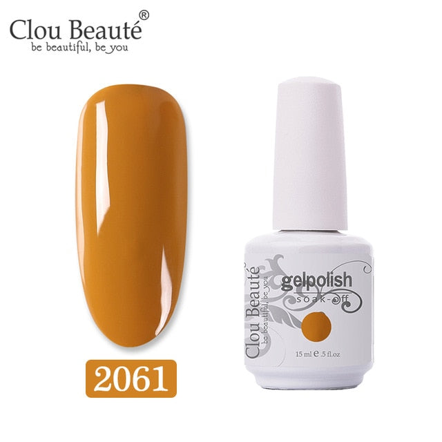 Clou Beaute 64 Colors Gel Nail Polish White Gel UV Nail Matte Base Top Gel Polish Soak Off UV Varnish Gel Paint 15ml Nail Art