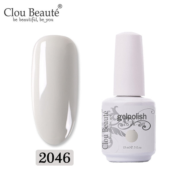 Clou Beaute 64 Colors Gel Nail Polish White Gel UV Nail Matte Base Top Gel Polish Soak Off UV Varnish Gel Paint 15ml Nail Art