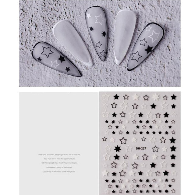 Gold 3D Nail Sticker Curve Stripe Lines Nails Stickers Gradient Adhesive Striping Tape Nail Foil Nail Art Stickers Decals Silver