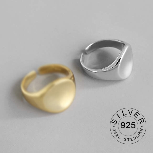 100% 925 Sterling Silver Open Ring for Women INS Minimalist Irregular Wave Pattern Gold Color Jewelry Bijoux Birthday
