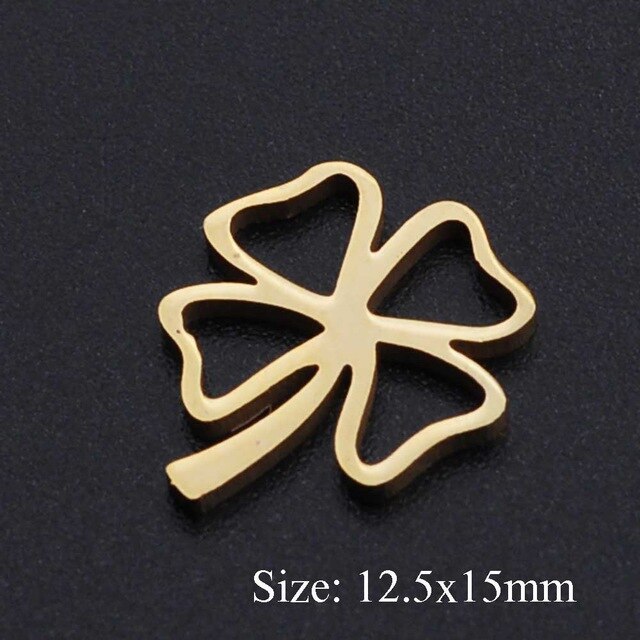 5pcs/lot Maple Leaf DIY Charms Wholesale 100% Stainless Steel Lucky Clover Connectors Charm Tree of Life Jewelry Pendant