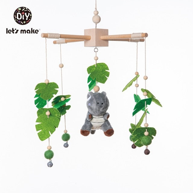 Let's Make Dropshipping Baby Rattles Crib Mobiles Toy Bed Bell Musical Box 0-12month Cloud Cotton Carousel For Cots Projection