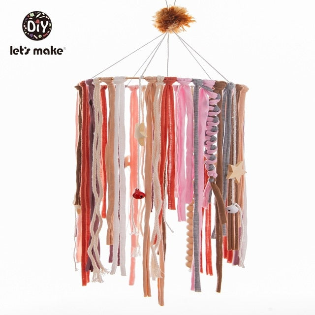 Let's Make Dropshipping Baby Rattles Crib Mobiles Toy Bed Bell Musical Box 0-12month Cloud Cotton Carousel For Cots Projection