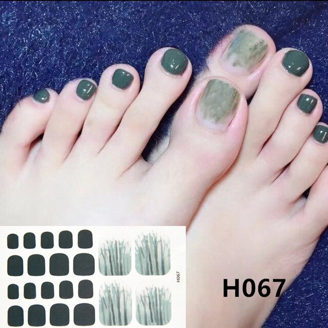 22Tips/Sheet Summer Toenail Stickers Waterproof Non-toxic Sticker Charming Full Toenail Wrap Supplies DIY Nail Art Tool Manicure