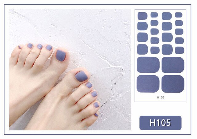 22Tips/Sheet Summer Toenail Stickers Waterproof Non-toxic Sticker Charming Full Toenail Wrap Supplies DIY Nail Art Tool Manicure