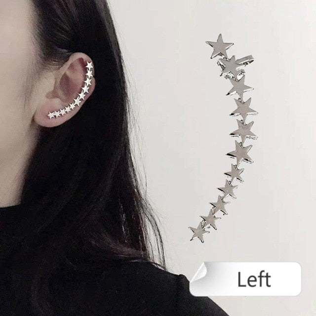 New Fashion Punk Butterfly Clip Earring for Teens Women Men Ear Cuffs Zinc Alloy Cool Jewelry Vintage Retro Chain Earings Metal