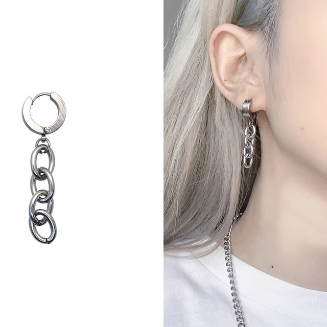 New Fashion Punk Butterfly Clip Earring for Teens Women Men Ear Cuffs Zinc Alloy Cool Jewelry Vintage Retro Chain Earings Metal