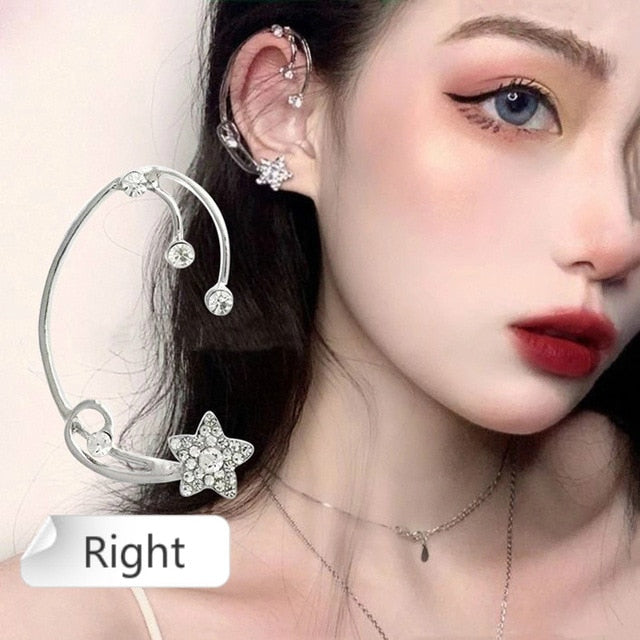New Fashion Punk Butterfly Clip Earring for Teens Women Men Ear Cuffs Zinc Alloy Cool Jewelry Vintage Retro Chain Earings Metal