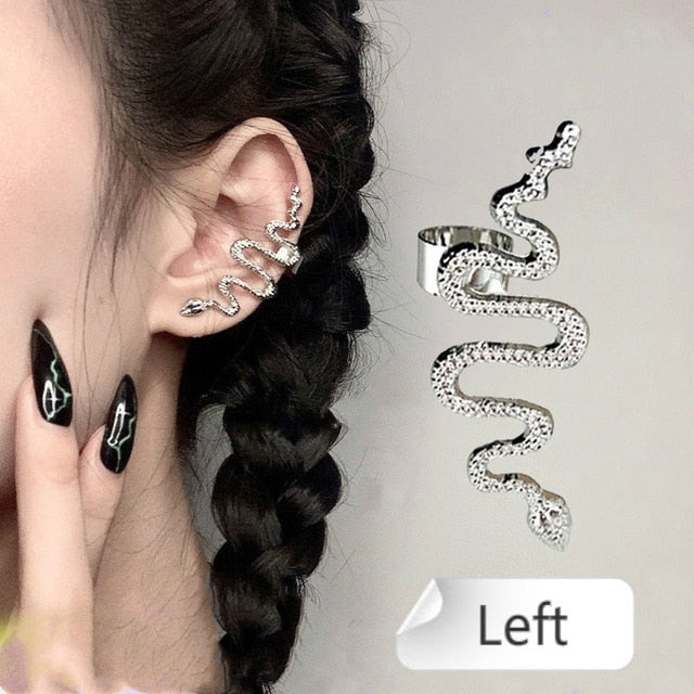 New Fashion Punk Butterfly Clip Earring for Teens Women Men Ear Cuffs Zinc Alloy Cool Jewelry Vintage Retro Chain Earings Metal