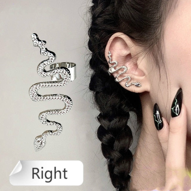New Fashion Punk Butterfly Clip Earring for Teens Women Men Ear Cuffs Zinc Alloy Cool Jewelry Vintage Retro Chain Earings Metal