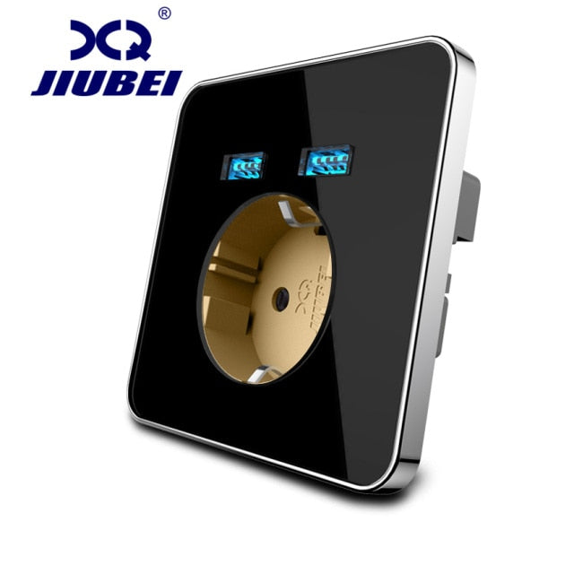 JIUBEI Wall Socket eu standard power outlet with dual home usb plug charger power socket with usb universal socket