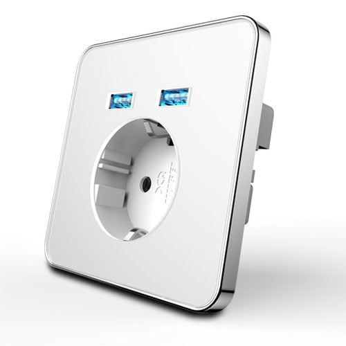 JIUBEI Wall Socket eu standard power outlet with dual home usb plug charger power socket with usb universal socket